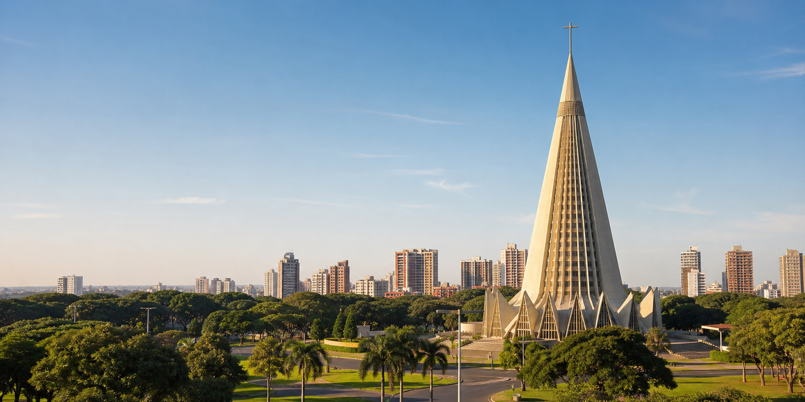 Vista da Catedral de Maringá para atendimento no Ebenezer